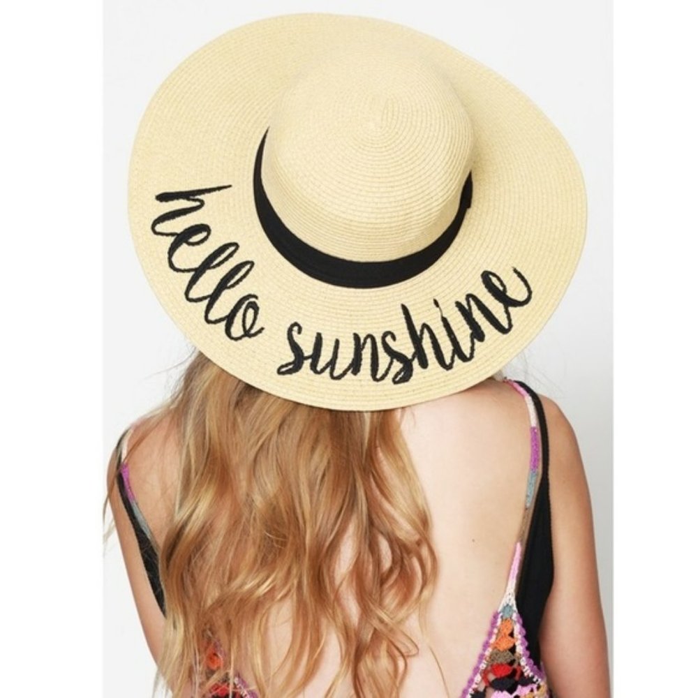 NWT “Hello Sunshine” wide brim hat - Picture 1 of 4